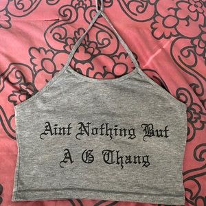 grey halter crop top